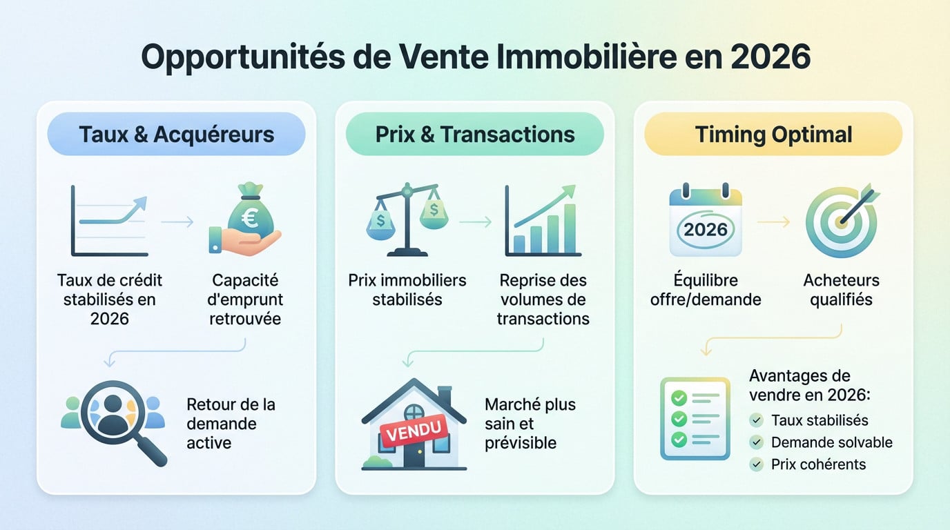 Opportunités de vente immobilière en 2026 : marché stabilisé et retour des acheteurs
